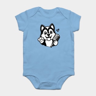 Husky Dog Singing Baby Bodysuit